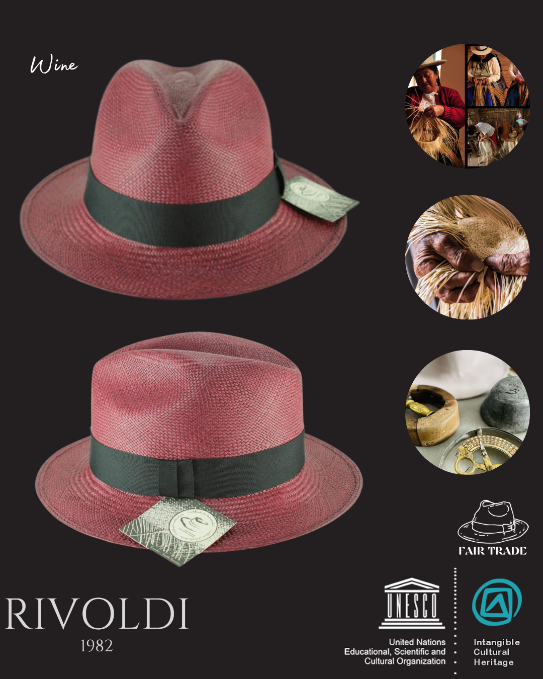 Authentic Handmade Panama Hat Size Large Color Natural- Cordovez Style with Blue & fashion Red Ribbon.